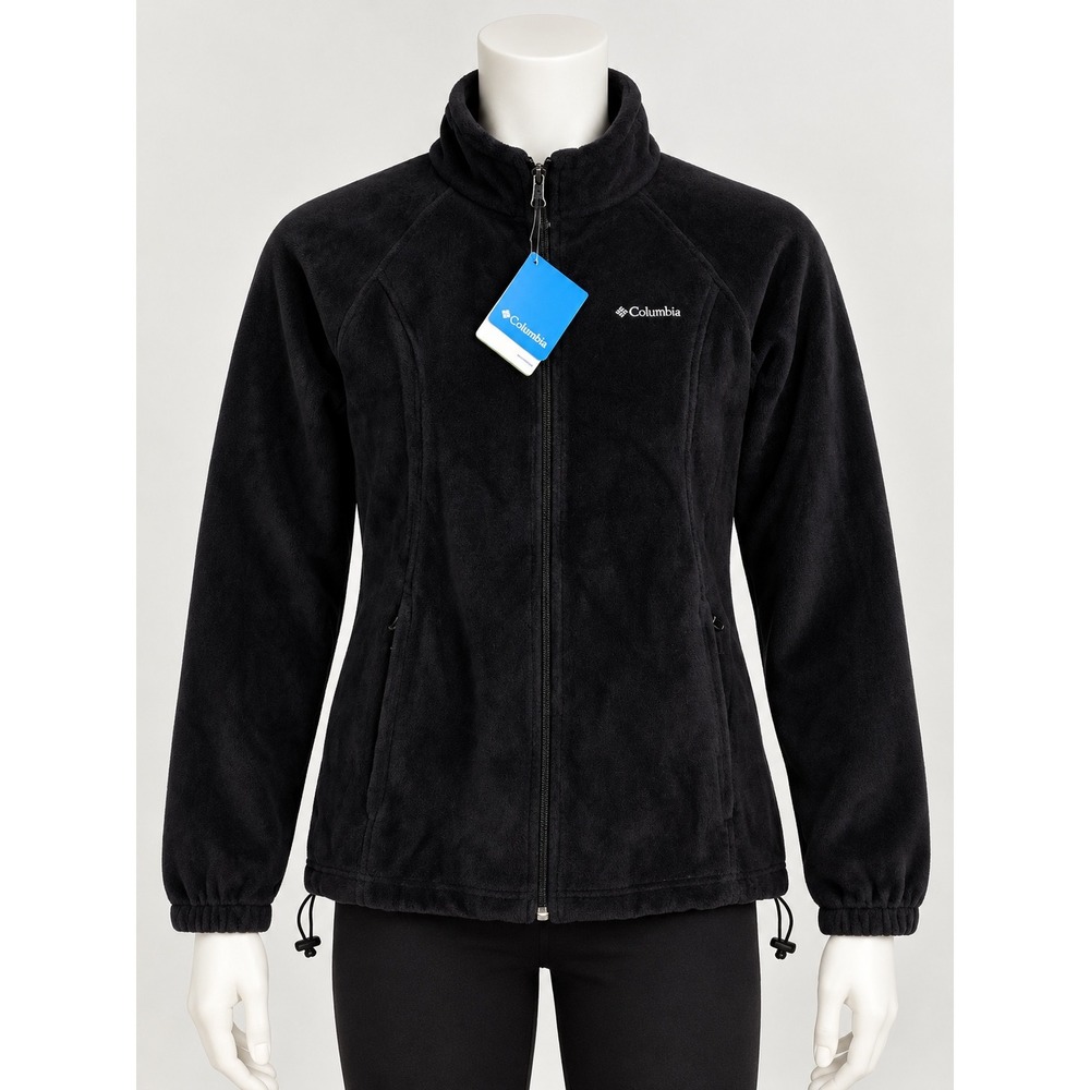 Columbia Womens Three Lakes Full Zip Fleece Jacket Black M NWT